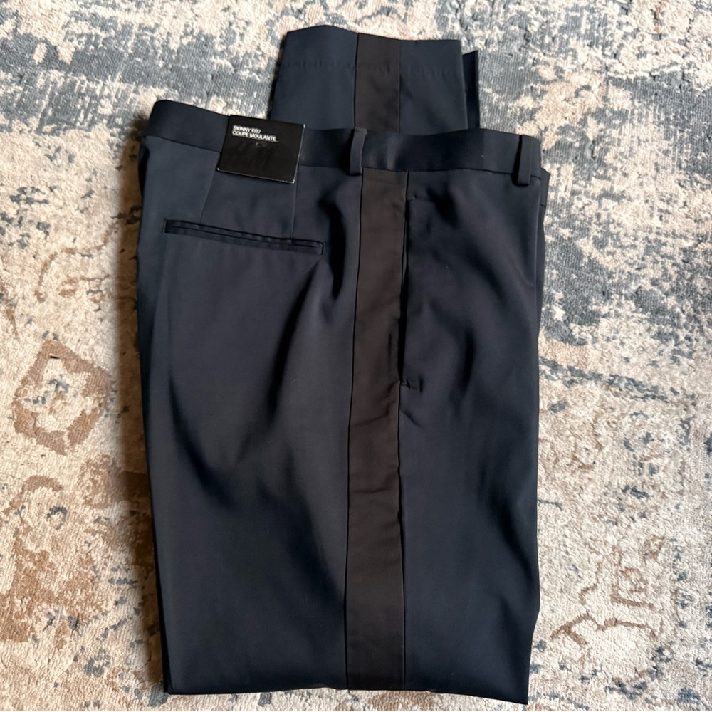 Navy Tuxedo Pants - 33R Skinny